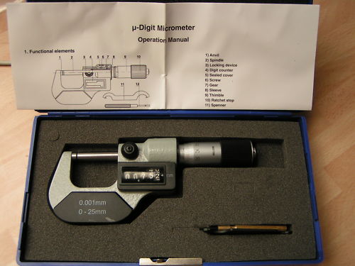 �-digit Counter Outside Micrometer 0 - 75mm (3pc. Set